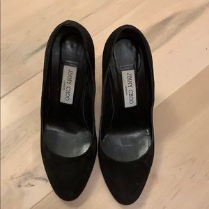 Jimmy Choo black suede leather pumps